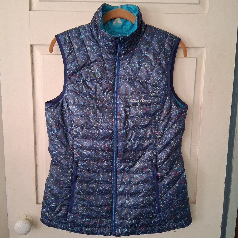 Eddie Bauer First Ascent Blue Quilted Puffer Vest Lightweight